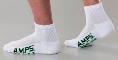 AMPS Coolmax® 5871 Quarter Crew Sock – Men's White *CLEARANCE NO RETURN OR EXCHANGE*