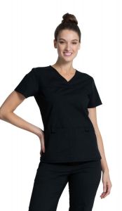 Cherokee Workwear Professionals WW2968 V-Neck Knit Panel Top