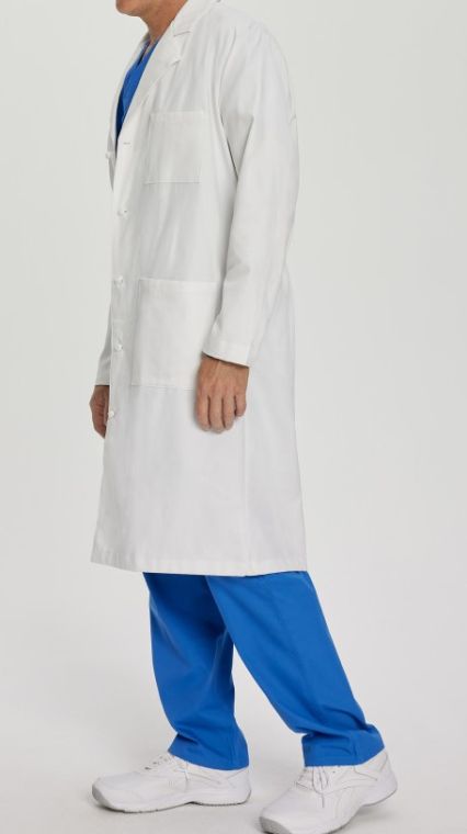 Landau Essentials 3138 Men's 3-Pocket Full-Length White Coat