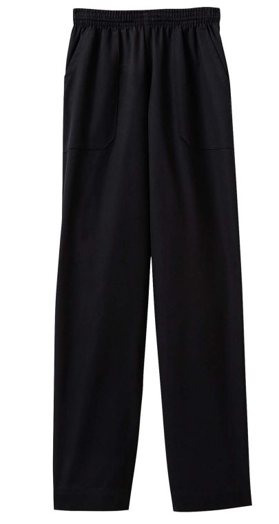 White Swan Five Star Chef Apparel Black Pull on Baggy Chef Pants Medium 