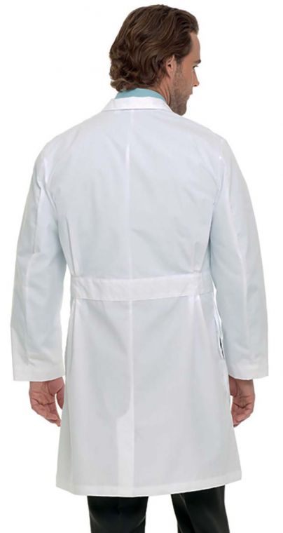 belted white coat