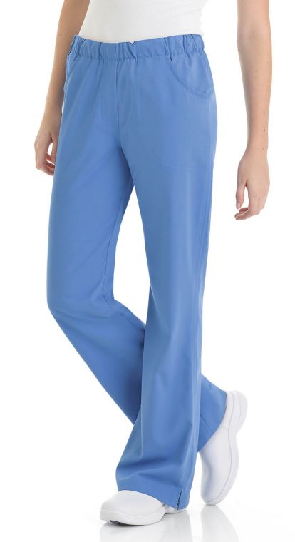 Polycotton with Elasticated Waistband Whites Easyfit Trousers in Blue 