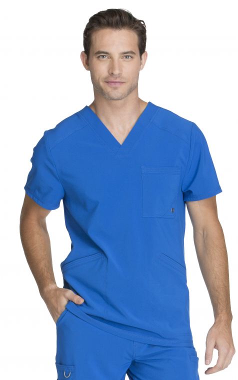 Teal Blue Cherokee Scrubs Infinity Mens V Neck Top CK900A TLPS Antimicrobial 