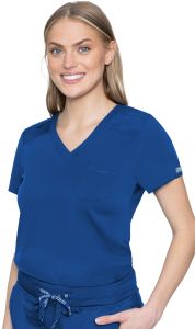 Med Couture Touch 7448 Chest Pocket V-neck Top